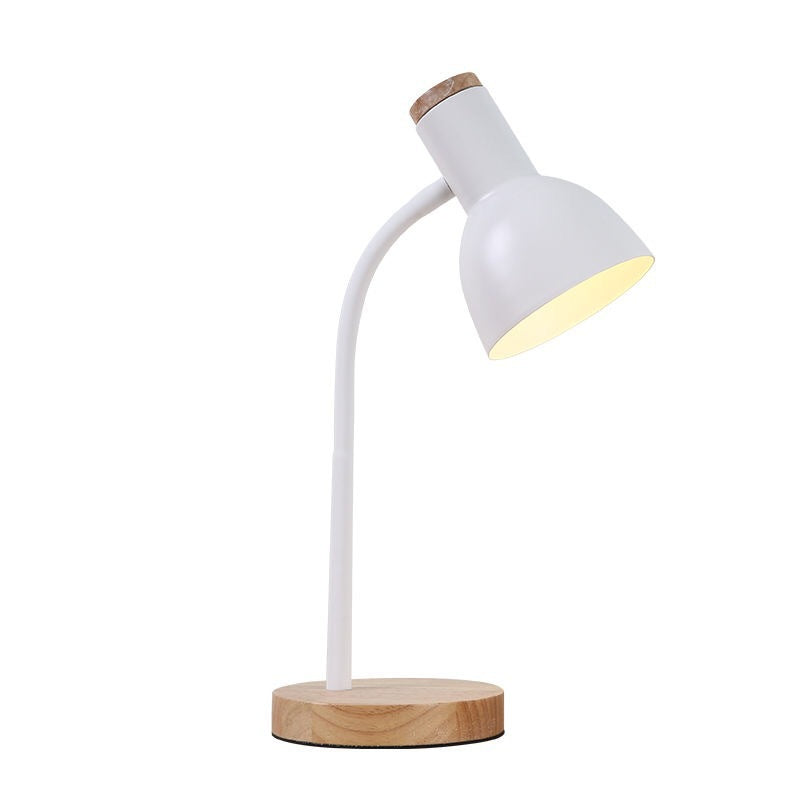Avelena | Flexible Gänsehals Metall Leselampe Nordischer Stil Einfach Nachttischlampe mit Uhren-Schirm