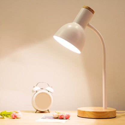 Avelena | Flexible Gänsehals Metall Leselampe Nordischer Stil Einfach Nachttischlampe mit Uhren-Schirm