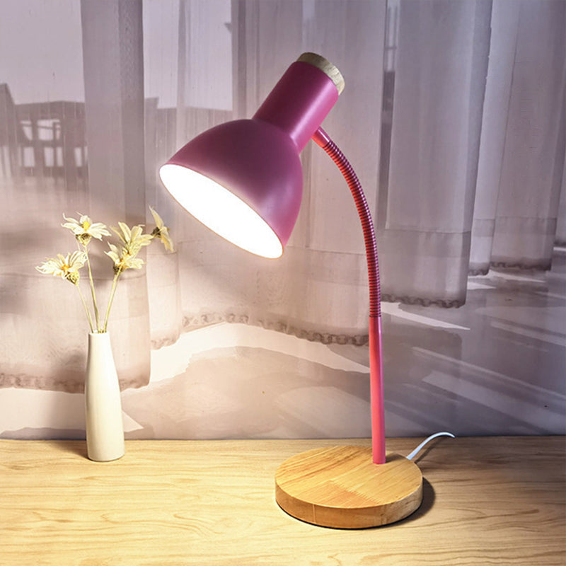 Avelena | Flexible Gänsehals Metall Leselampe Nordischer Stil Einfach Nachttischlampe mit Uhren-Schirm
