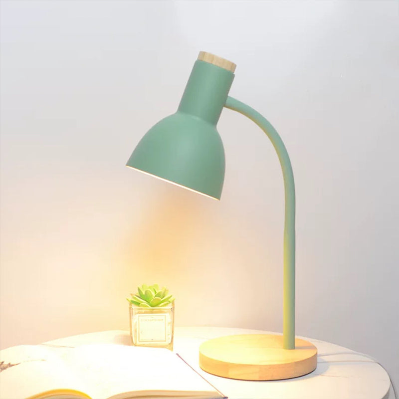 Avelena | Flexible Gänsehals Metall Leselampe Nordischer Stil Einfach Nachttischlampe mit Uhren-Schirm