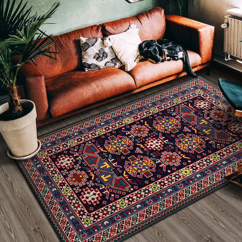 Avelena | Multi Color Geometric Print Teppich Baumwollmischung Persischer Bereich Teppich Rutschfeste Rückenseite Pflegeleicht Indoor Teppich für das Wohnzimmer