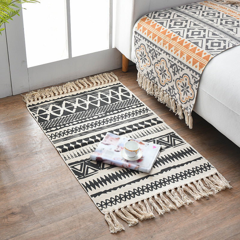 Avelena | Multi-Color Südwesten Teppich Baumwolle Geometrisch Gedruckt Teppich Einfach Pflege Haustierfreundlich Innen Teppich für Schlafzimmer