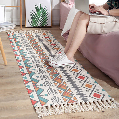 Avelena | Multi-Color Südwesten Teppich Baumwolle Geometrisch Gedruckt Teppich Einfach Pflege Haustierfreundlich Innen Teppich für Schlafzimmer