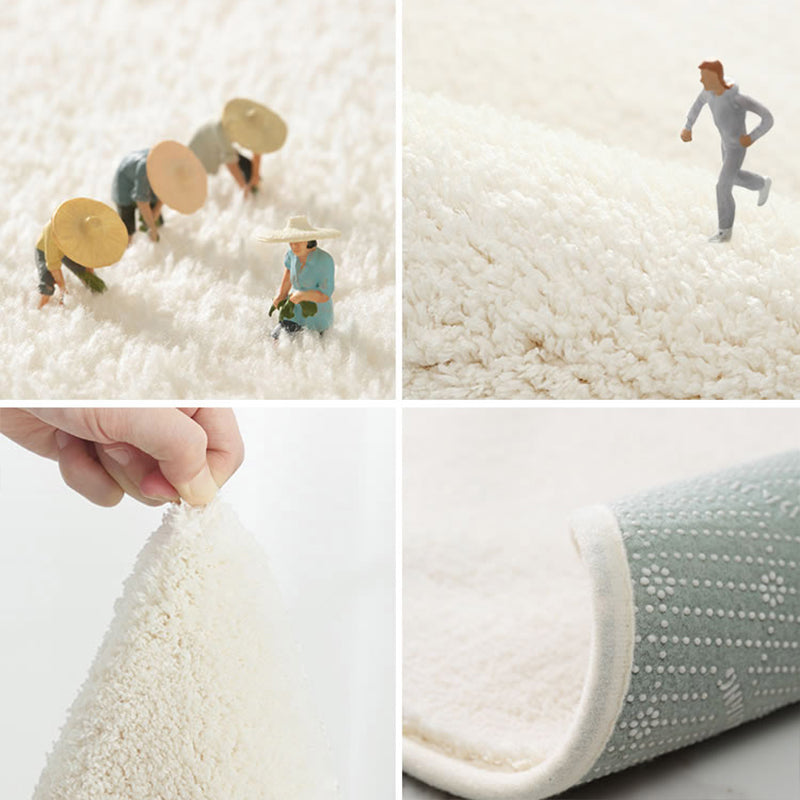 Avelena | Mehrfarbiger Pflanzenprint-Teppich aus Lammwolle Nordic Design Bereichsteppich mit Rutschfester Unterseite Tierschonend Innen Teppich für Schlafzimmer