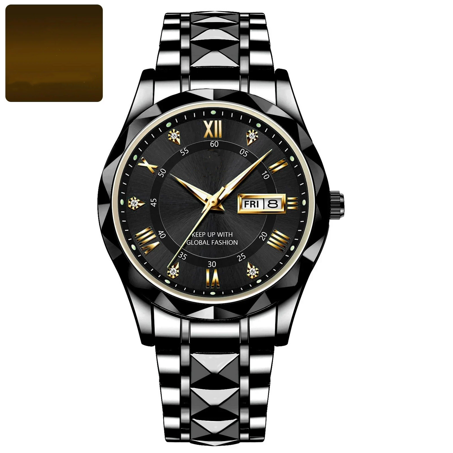 Avelena | Wasserdichte Top-Markenluxus-Herrenarmbanduhr mit Leuchtzifferblatt