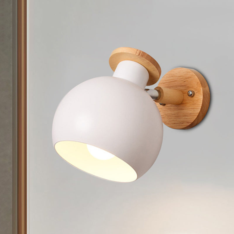 Avelena | Drehbare Metallkugel-Wandleuchte Kindergarten 1 Licht Macaron Wandlampe