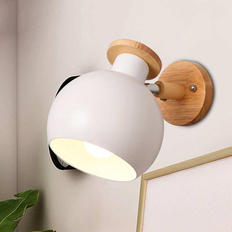 Avelena | Drehbare Metallkugel-Wandleuchte Kindergarten 1 Licht Macaron Wandlampe