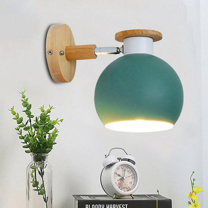 Avelena | Drehbare Metallkugel-Wandleuchte Kindergarten 1 Licht Macaron Wandlampe