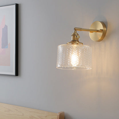 Avelena | Messing Industrielle Wandlampe Verstellbare Wandleuchte für Schlafzimmer Hotel In Glasschirm