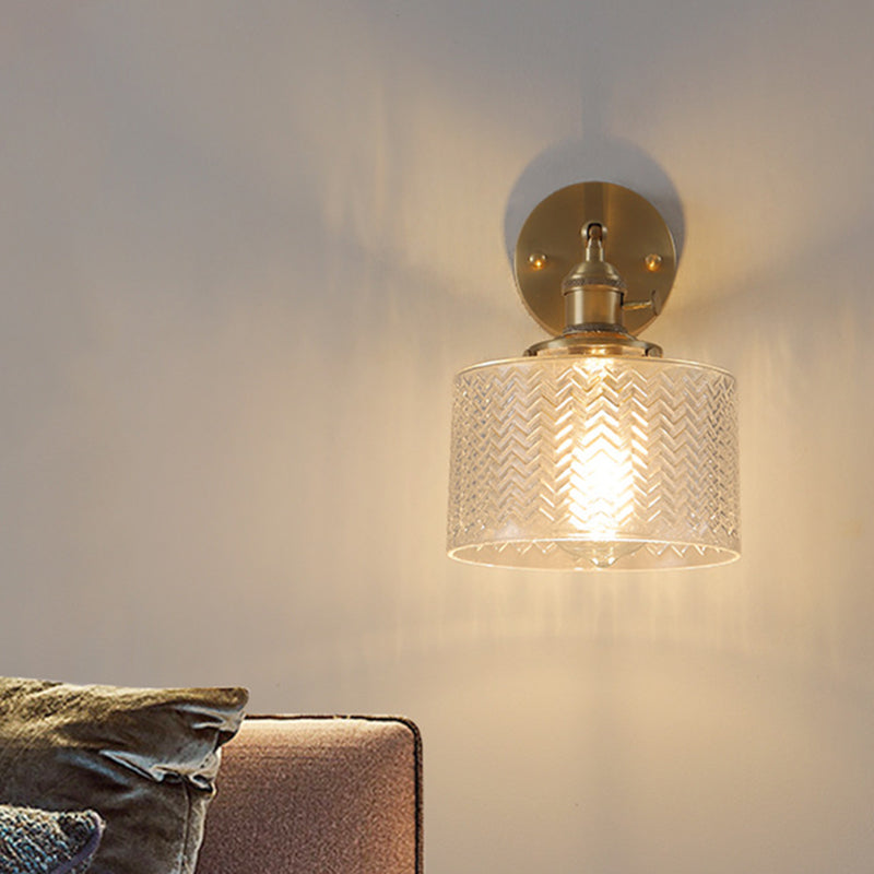 Avelena | Messing Industrielle Wandlampe Verstellbare Wandleuchte für Schlafzimmer Hotel In Glasschirm
