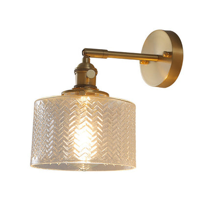 Avelena | Messing Industrielle Wandlampe Verstellbare Wandleuchte für Schlafzimmer Hotel In Glasschirm