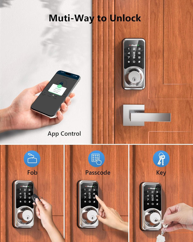 Avelena | Wifi Smart Locks Mit Schlüsselfreiem Zugang, App-Steuerung, Touchscreen-Tastatur, Automatische Verriegelung