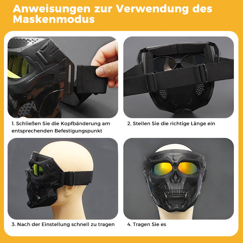 Avelena | Radfahren Harley Goggles Totenkopfmaske
