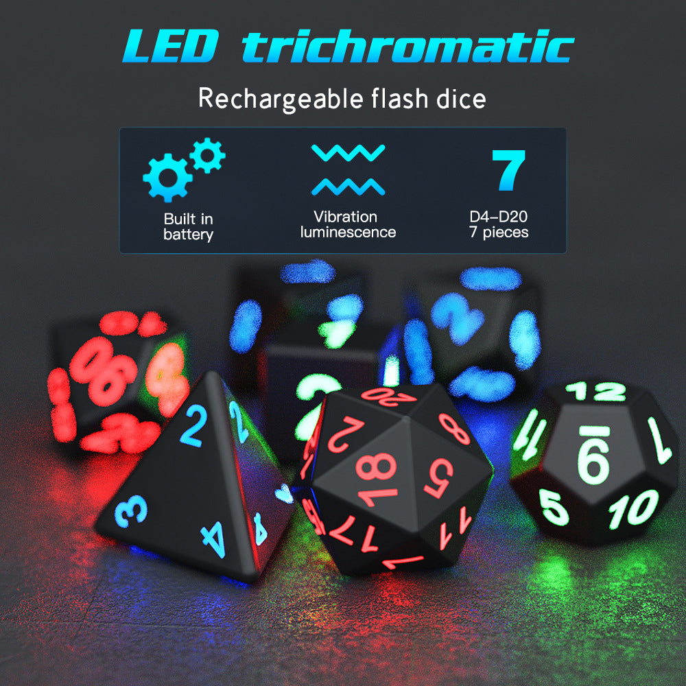 Avelena | Led Flash Würfel Set 7-Pack Die Elektronischen Würfel