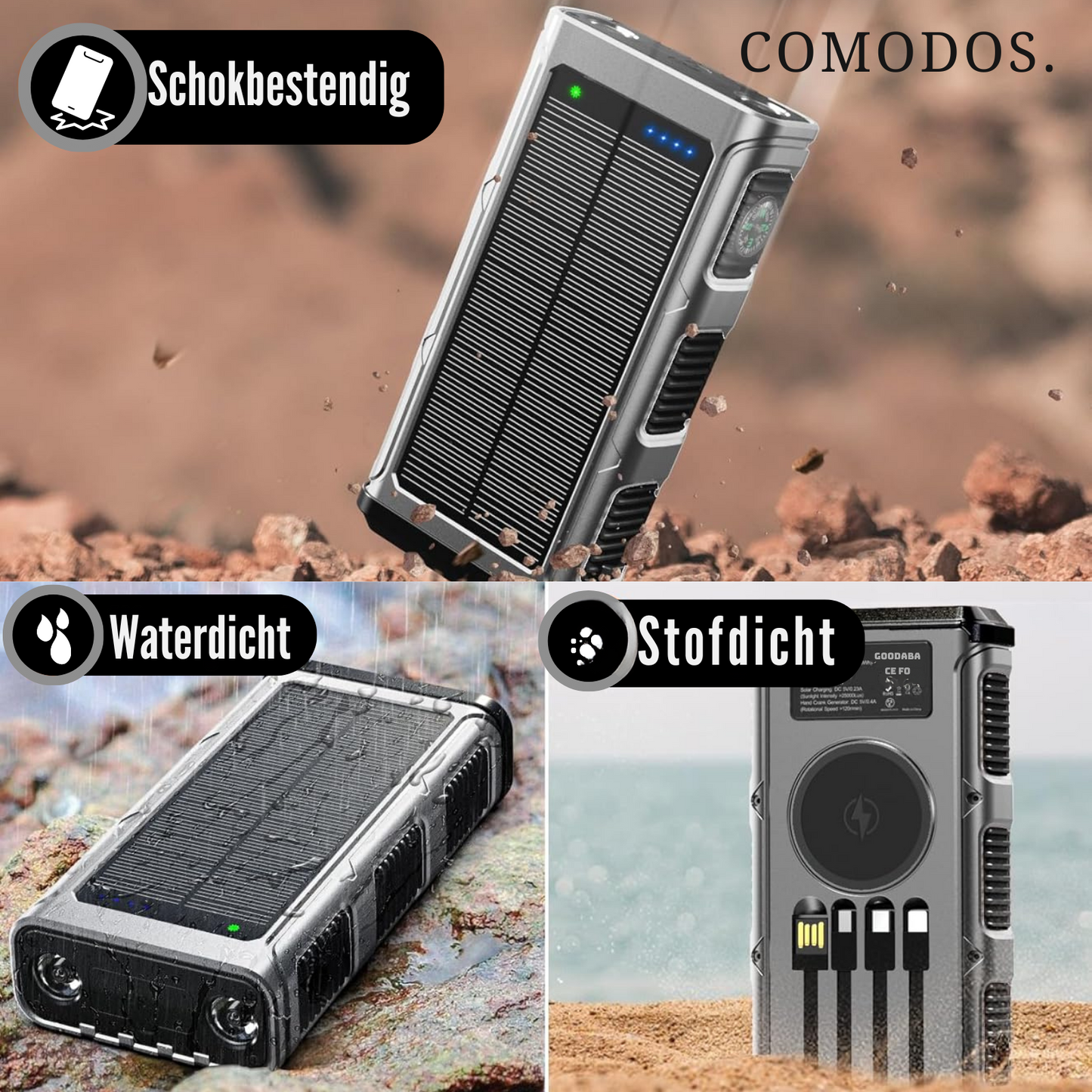 Avelena | Solarbetriebene Power Bank Powersafe 20000