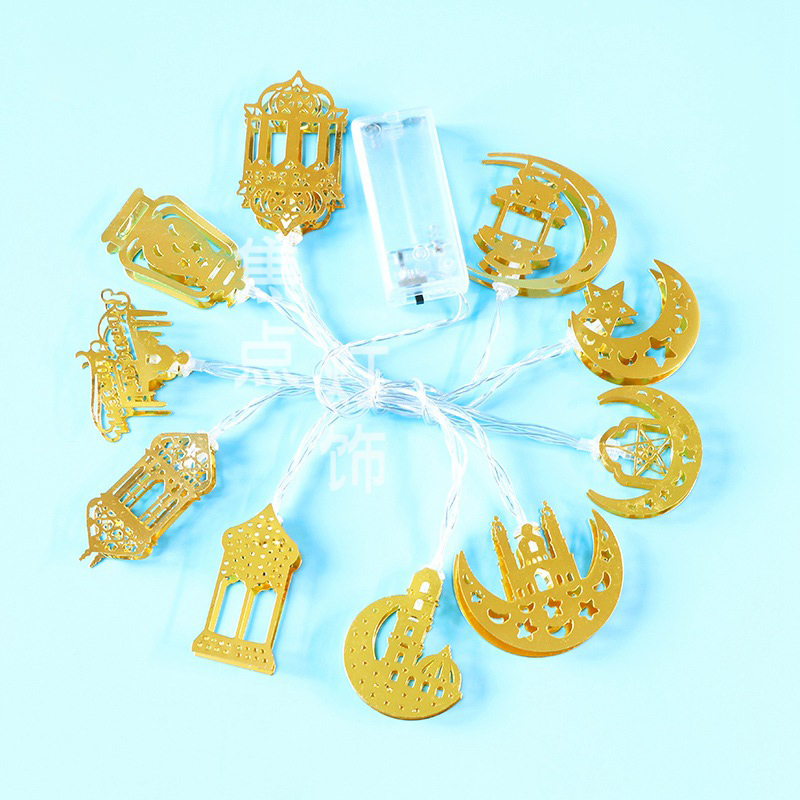 Avelena | Bunte LED Lichterkette – Dekorative Lichter mit Mond- und Laternenmotiven für Wohnung und Garten