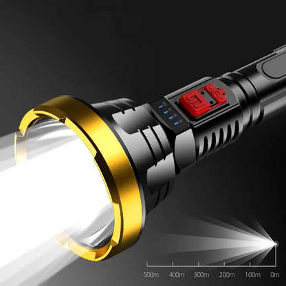 Avelena | 90000LM LED Taschenlampe – Taktischer Suchscheinwerfer mit USB-Aufladung und Superheller Beleuchtung