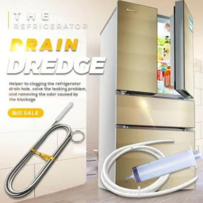 Avelena | Reinigungsset Kühlschrank & Abfluss | Flexible Bürste & Sprühflasche | Hygienische Tiefenreinigung