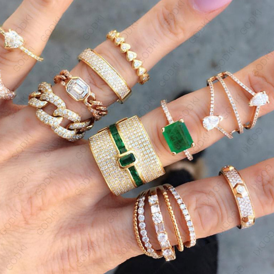 Avelena | Damen Stapelring | Luxus Design | Cubic Zirkonia | Verlobungs- & Statement-Ring