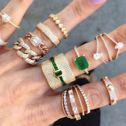 Avelena | Damen Stapelring | Luxus Design | Cubic Zirkonia | Verlobungs- & Statement-Ring