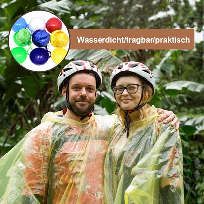 Avelena | Bunter Regenponcho mit tragbarem Hakenball