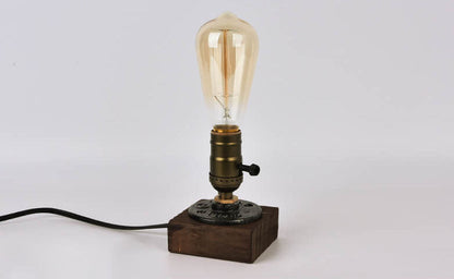 Avelena | Vintage Industrie Eisen Glühbirne 1-Licht Tischlampe