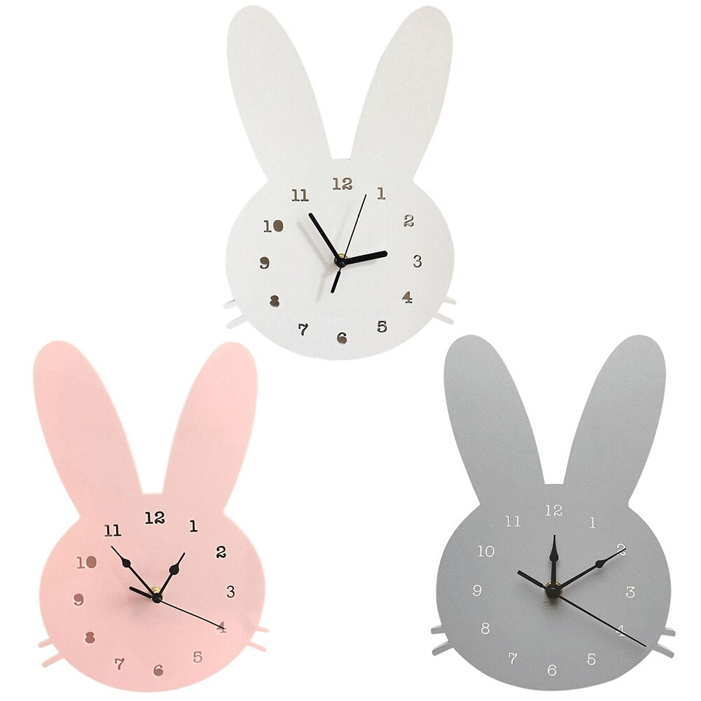 Avelena | Bunnyclock Süße Kinderwanduhr Im Hasendesign