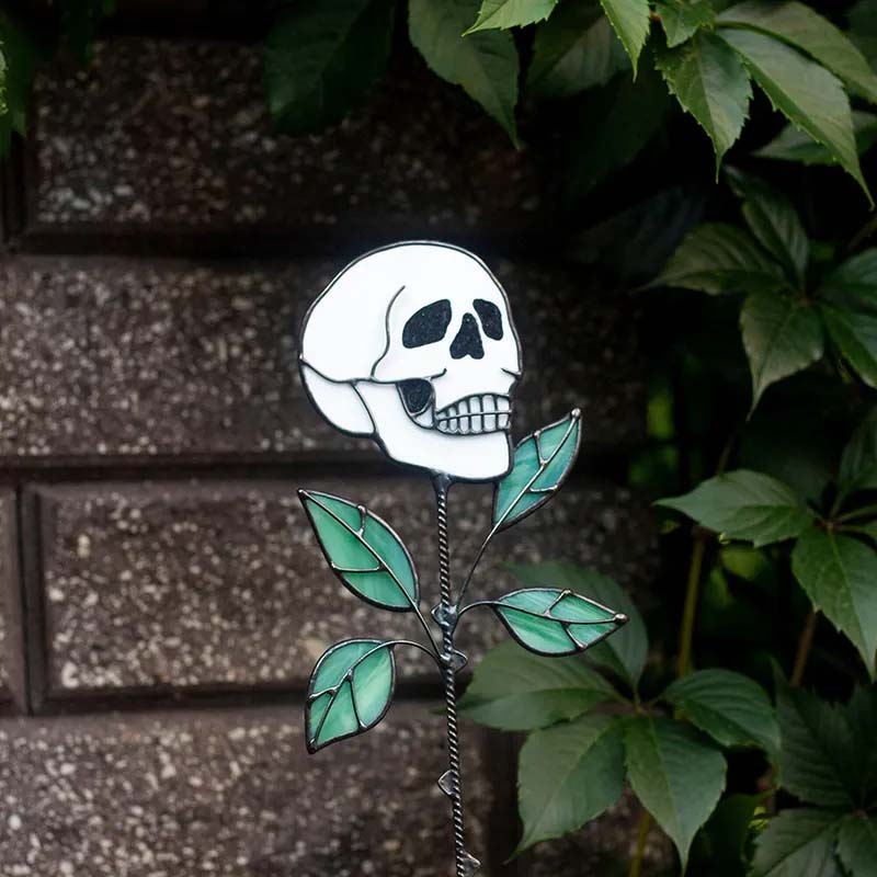 Avelena | Frühe Halloween Schädel Gefärbtes Glas Pflanze