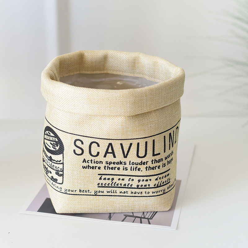 Avelena | Dekorativer Stoffpflanztopf mit Aufdruck – Vielseitiger Aufbewahrungstopf für Pflanzen und Deko