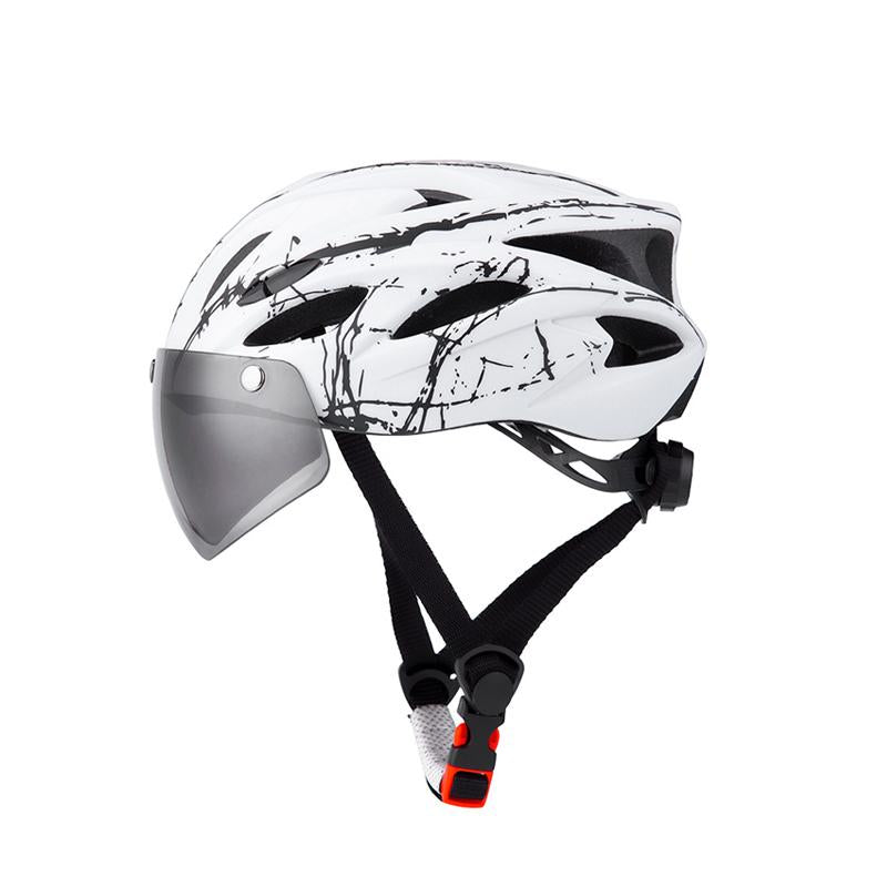Avelena | Fahrradhelm mit Goggles Visier und Led-Rücklicht