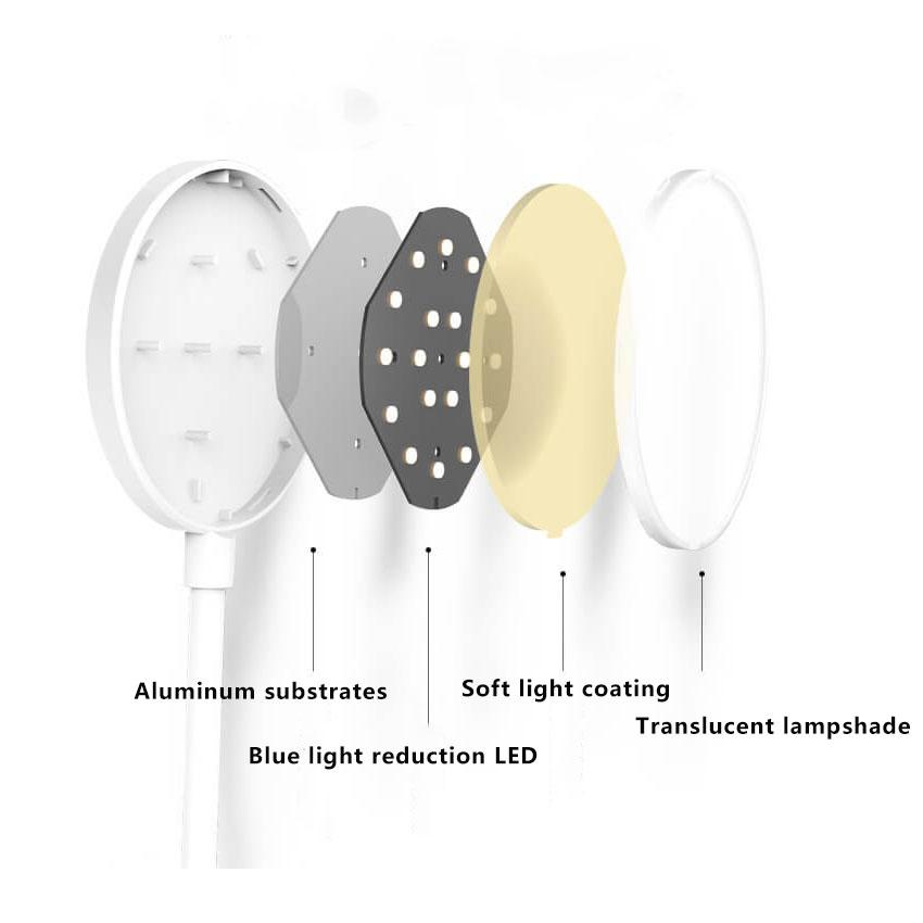 Avelena | Einfache LED Clip Schreibtischlampe wiederaufladbar Augenschutz Nachtlicht