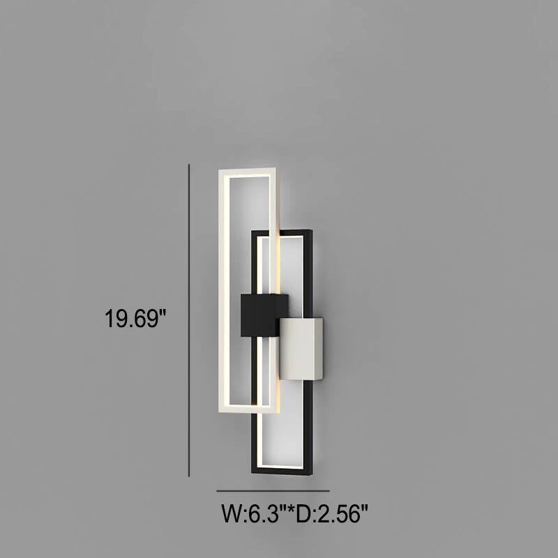 Avelena | Minimalistische Kreative Quadratische Rahmen Eisen Silikon LED Wandlampe