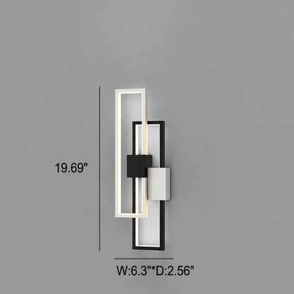 Avelena | Minimalistische Kreative Quadratische Rahmen Eisen Silikon LED Wandlampe