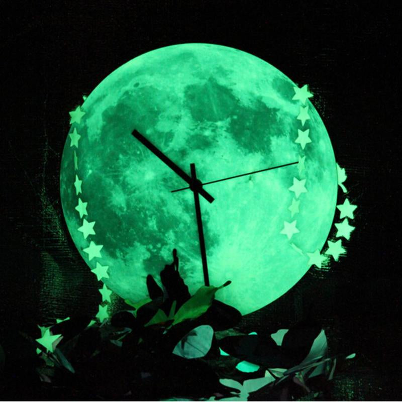 Avelena | Leuchtende Mond Wanduhr Stilvolle Beleuchtung und Zeitanzeige
