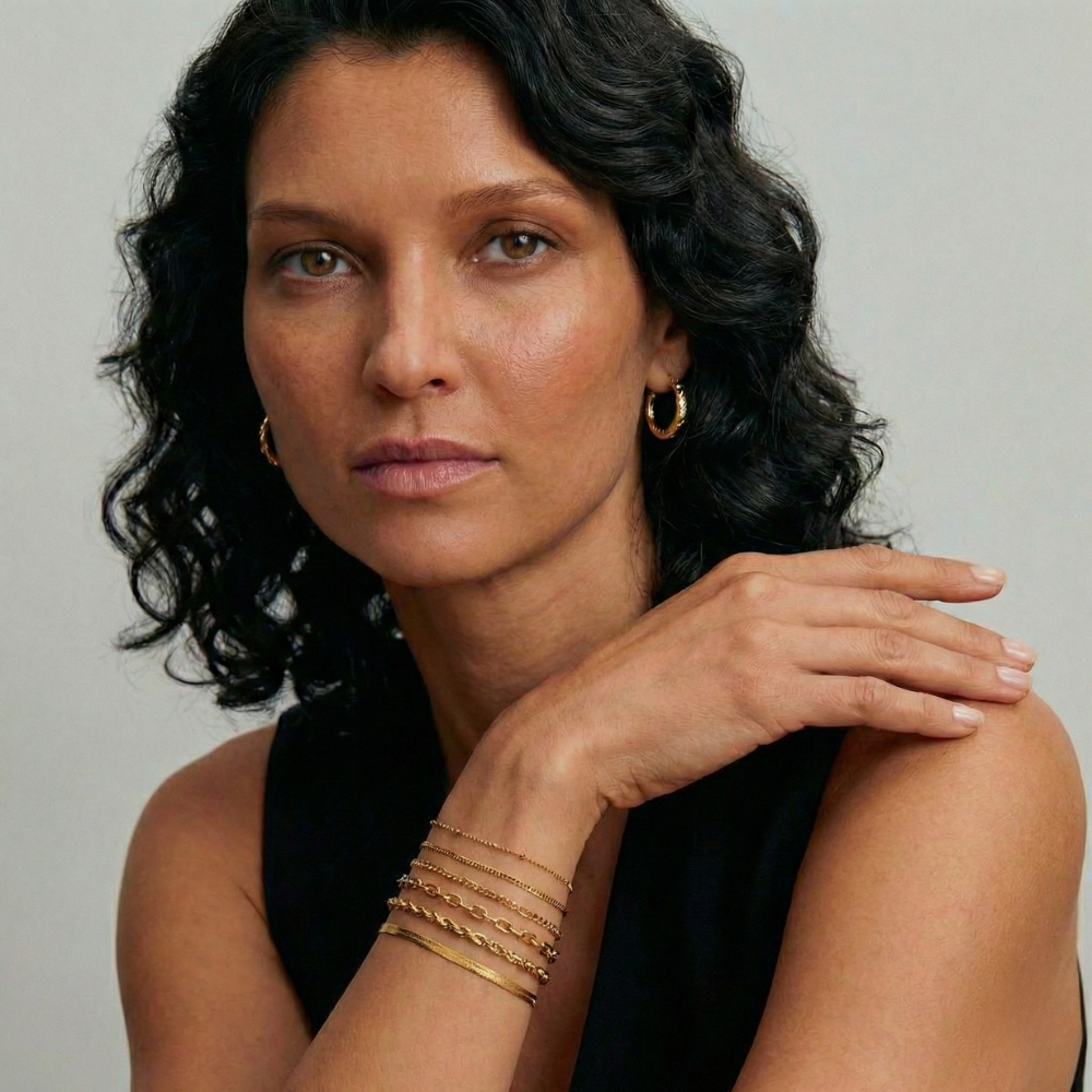 Damen Mehrreihiges Kettenarmband-Set mit Karabinerverschluss | Shop Nory