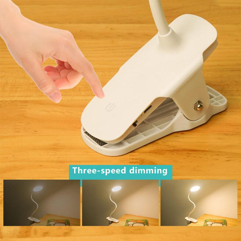 Avelena | Einfache LED Clip-Schreibtischlampe wiederaufladbar Augenschutz Nachtlicht