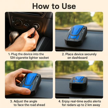 Avelena | Radar-Detektor UK – Blitz-Geschwindigkeitskameradetektor mit präziser Langstreckendetektion für sicheres Fahren