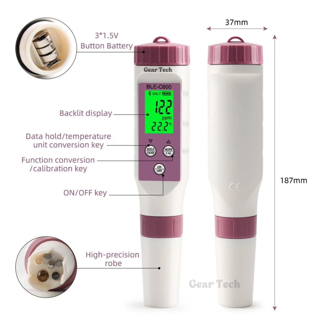 Avelena | Digitaler Pooltester – Messgerät für pH und Chlor zur einfachen pH-Messung im Poolwasser