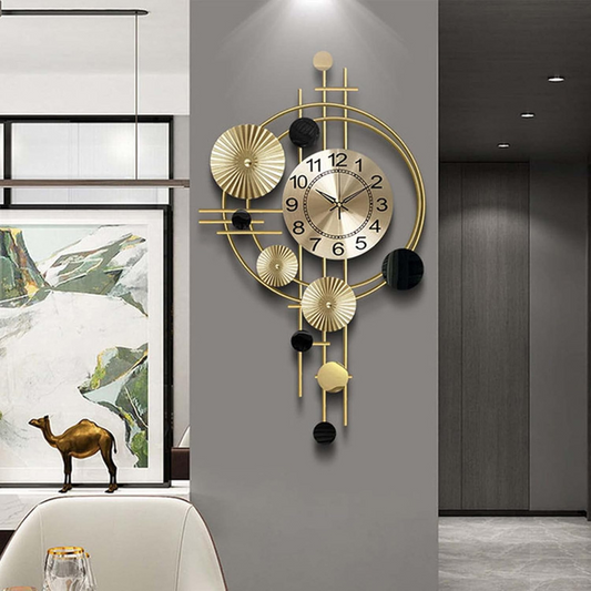 Avelena | Vornix | Große Moderne Wanduhr – Elegantes Metall Design für Wohnzimmer oder Büro