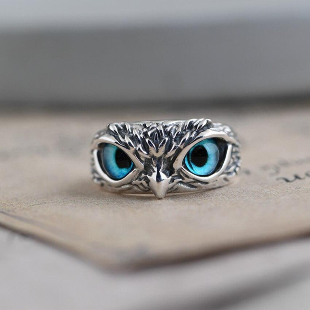 Avelena | Silber Opal Eule Charm Ring Ophelia