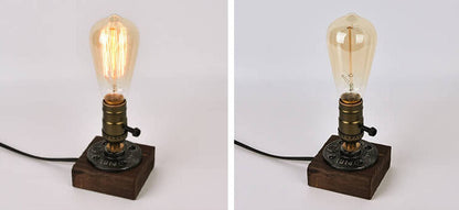 Avelena | Vintage Industrie Eisen Glühbirne 1-Licht Tischlampe
