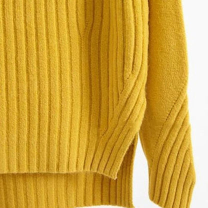 Avelena | Gerippter Rollkragenpullover mit Ballonärmeln