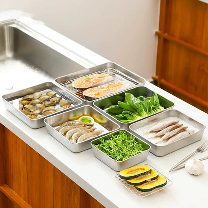 Avelena | Edelstahl quadratische Platte (mit Deckel)