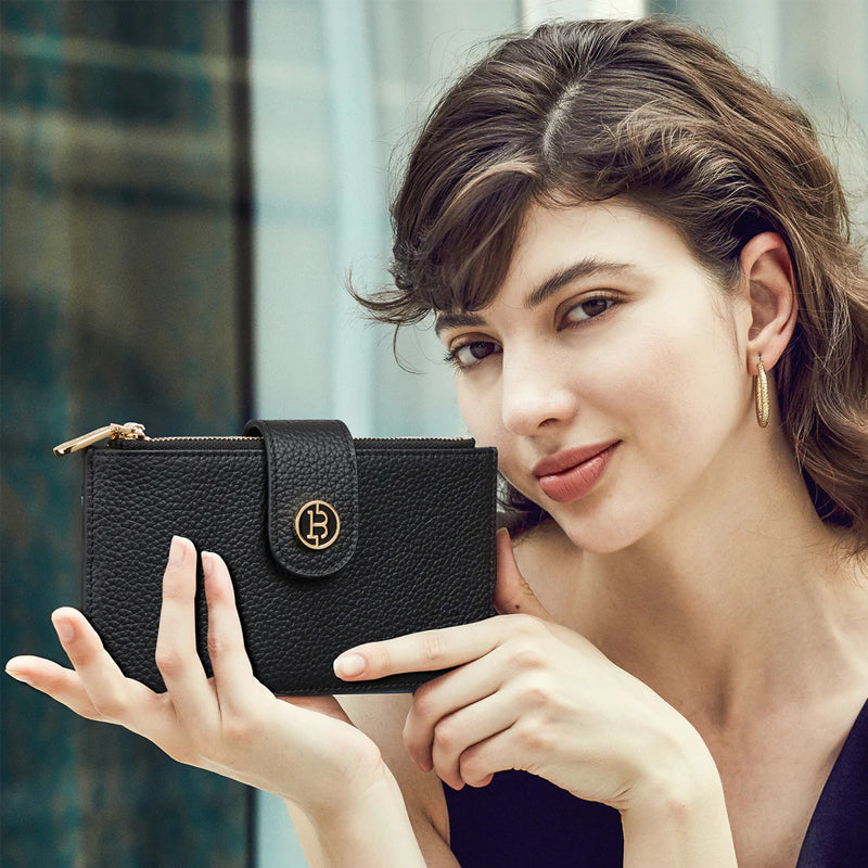Avelena | Trendige Clutch mit Reißverschlusstaschen und Kartenfächern