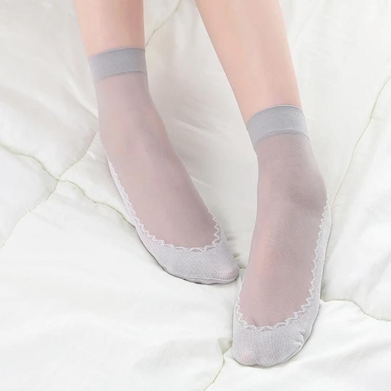 Avelena | Seide Anti-Rutsch Baumwollsocken - 5 Paare