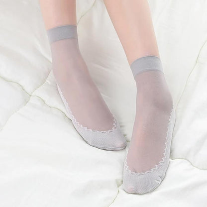 Avelena | Seide Anti-Rutsch Baumwollsocken - 5 Paare