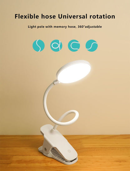 Avelena | Einfache LED Clip-Schreibtischlampe wiederaufladbar Augenschutz Nachtlicht