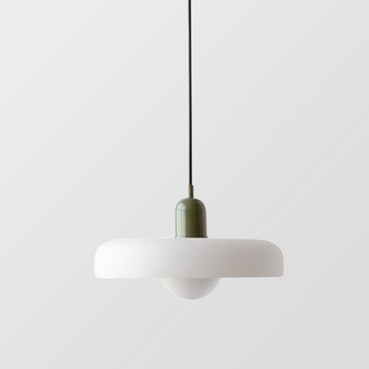 Avelena |  Pendelleuchte aus farbigem Glas | Elegante Hängeleuchte im Bauhaus-Stil | Designlampe für Wohnzimmer & Esszimmer