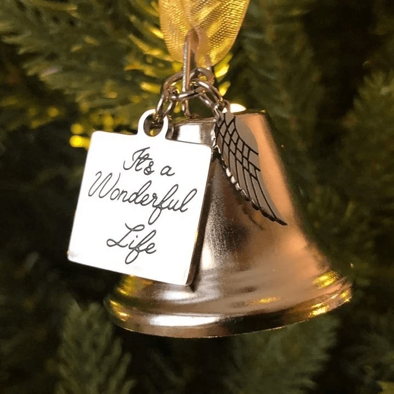 Avelena | 🎄Weihnachtsbaum-Gedenkornamente Engel Flügel Glockenanhänger hängende Dekoration