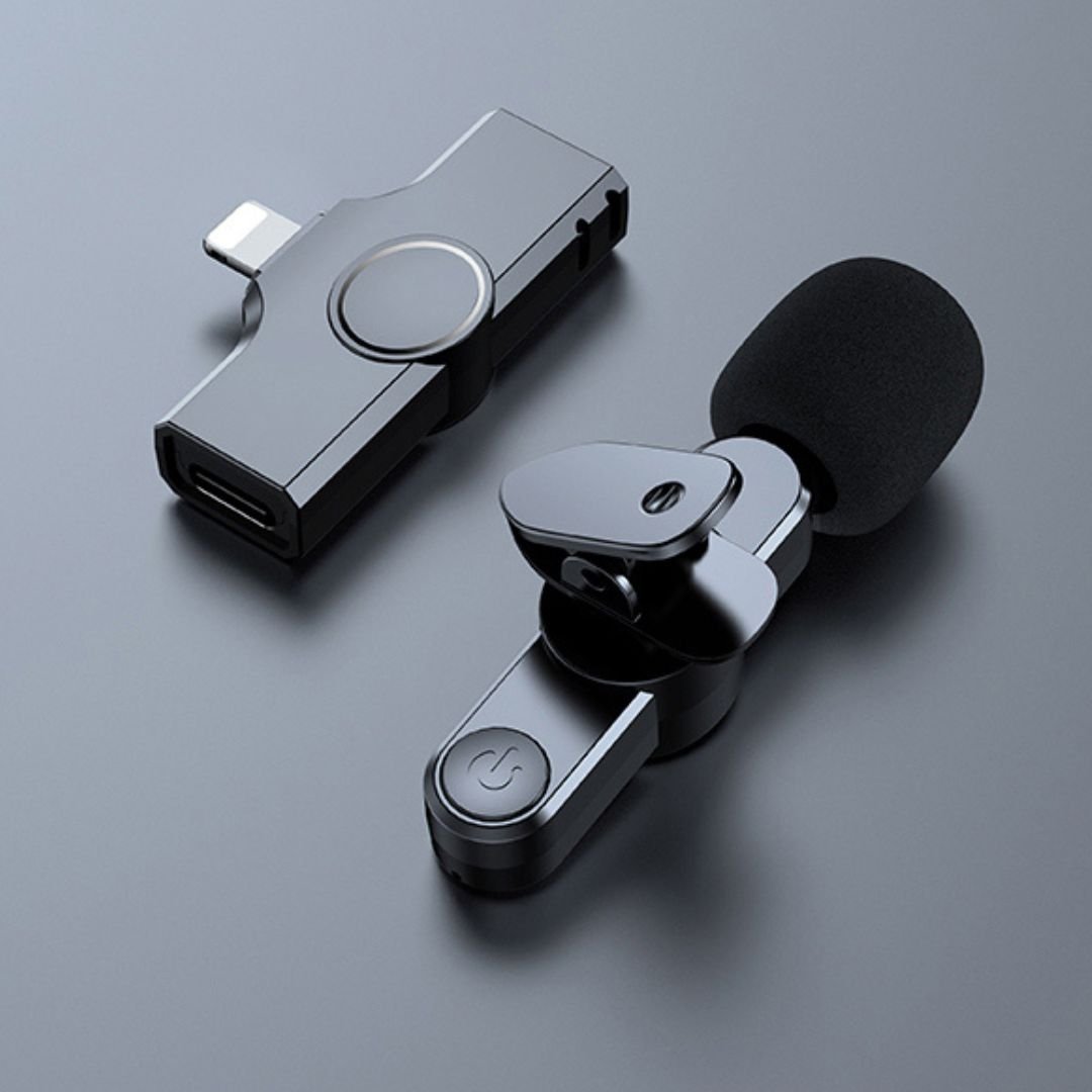 Avelena | Kabelloses Mini-Mikrofon für Smartphone – Lavalier-Mikrofon mit Rauschunterdrückung & 10h Akku